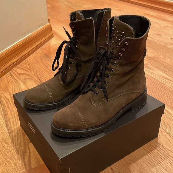 Barney’s New York combat green boots size 40 - Picture 2 of 6